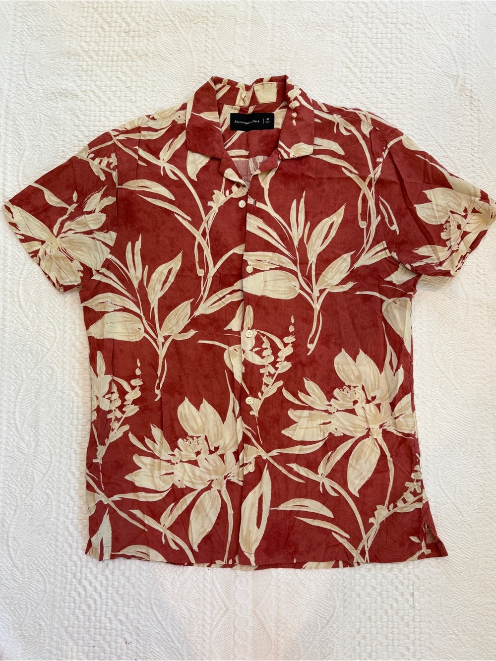 Abercrombie and Fitch Short Sleeve Hawaiian Button Down Shirt Men’s Medium M
